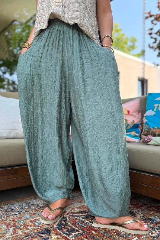 Tasha Damask Bloom Pant Khaki